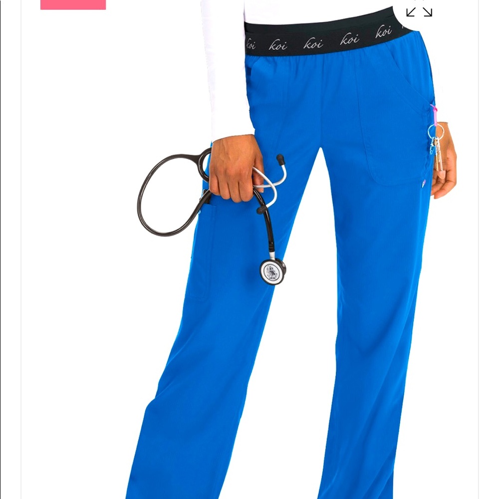 Koi Woman’s scrub Pants, size XL, royal blue, style spirit, Petite